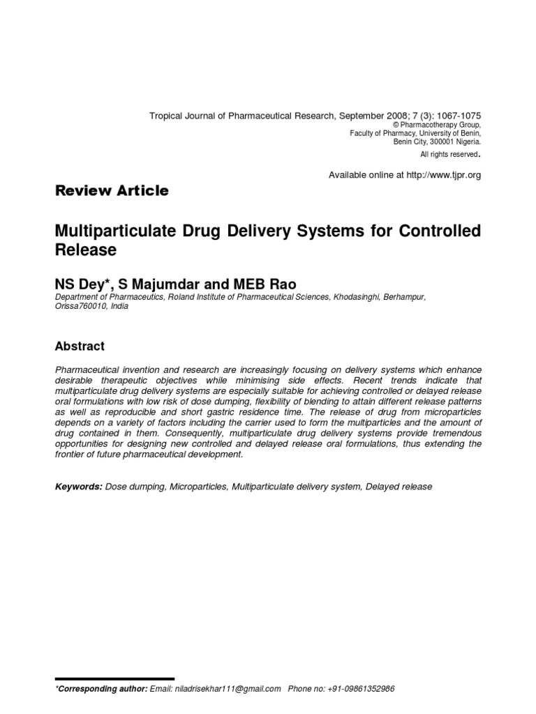 Review Article Tablet (Pharmacy) Pharmaceutical Formulation