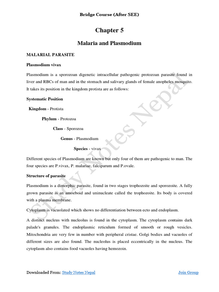 Unit 4 Malaria and Plasmodium | PDF | Plasmodium | Cell Biology