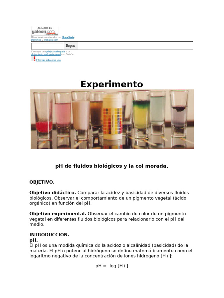 Experimento de pH con col morada | PDF | Ph | Química