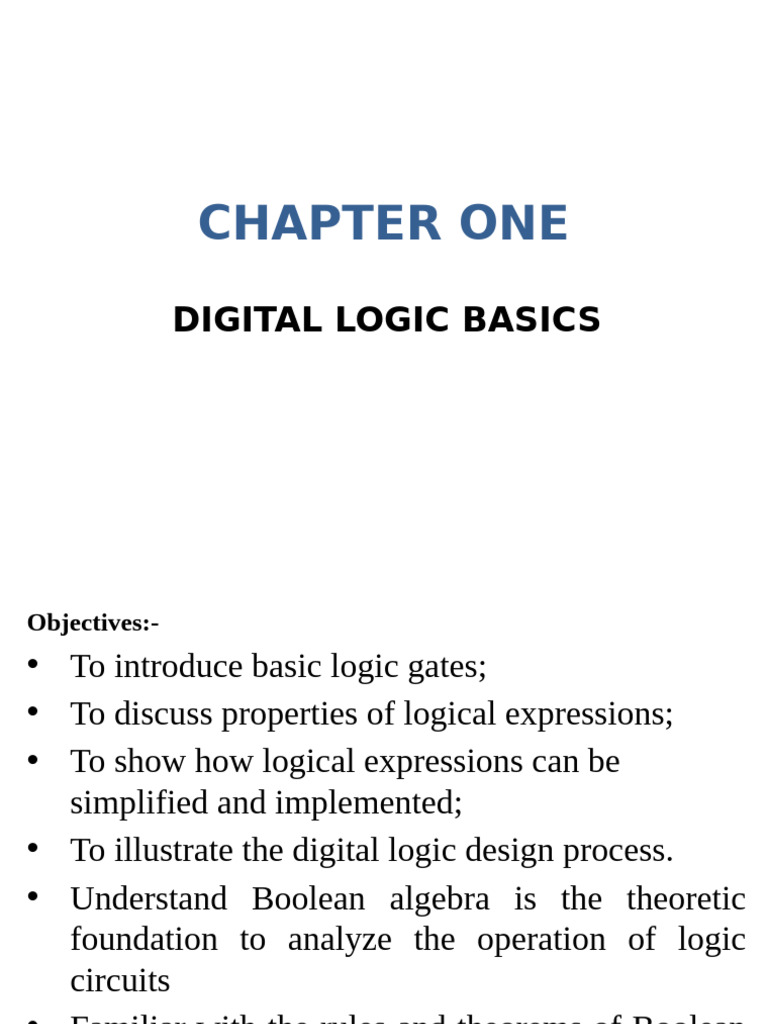 Digital Logic Basics and Boolean Algebra | PDF | Logic Gate | Central ...