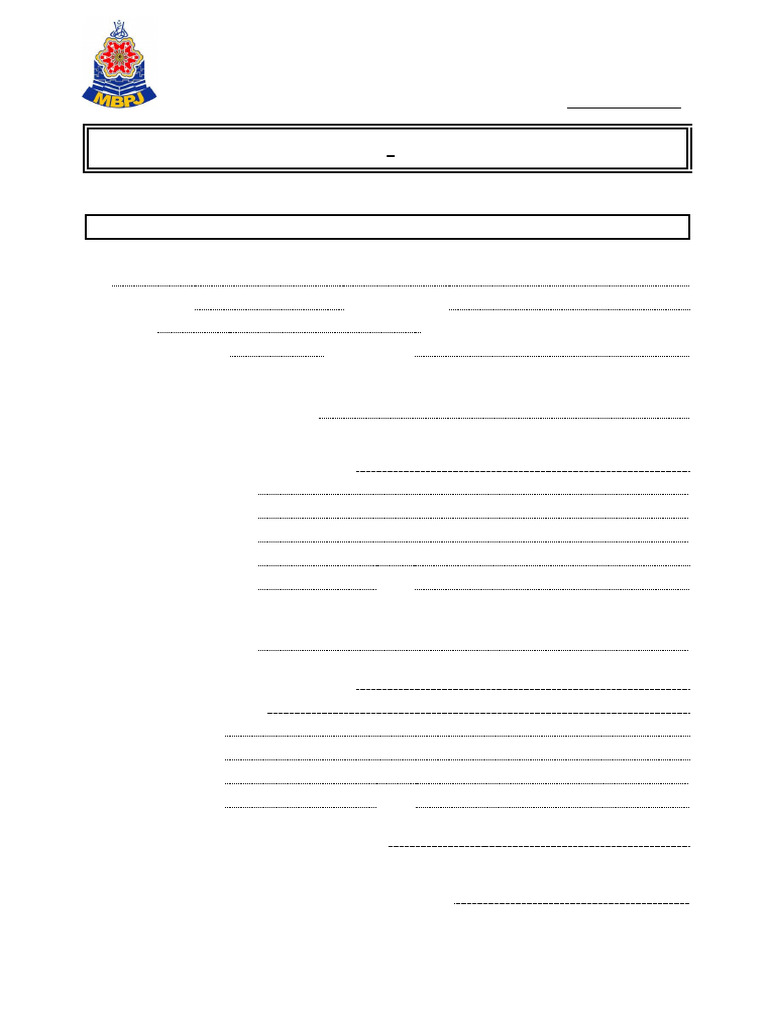 B05 - PROTOKOL 3 - Borang Permohonan Selepas Kerja Pembaikan | PDF