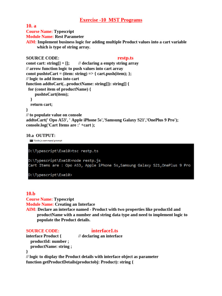 Exercise-10 MST Programs | PDF | Interface (Computing) | Command Line ...