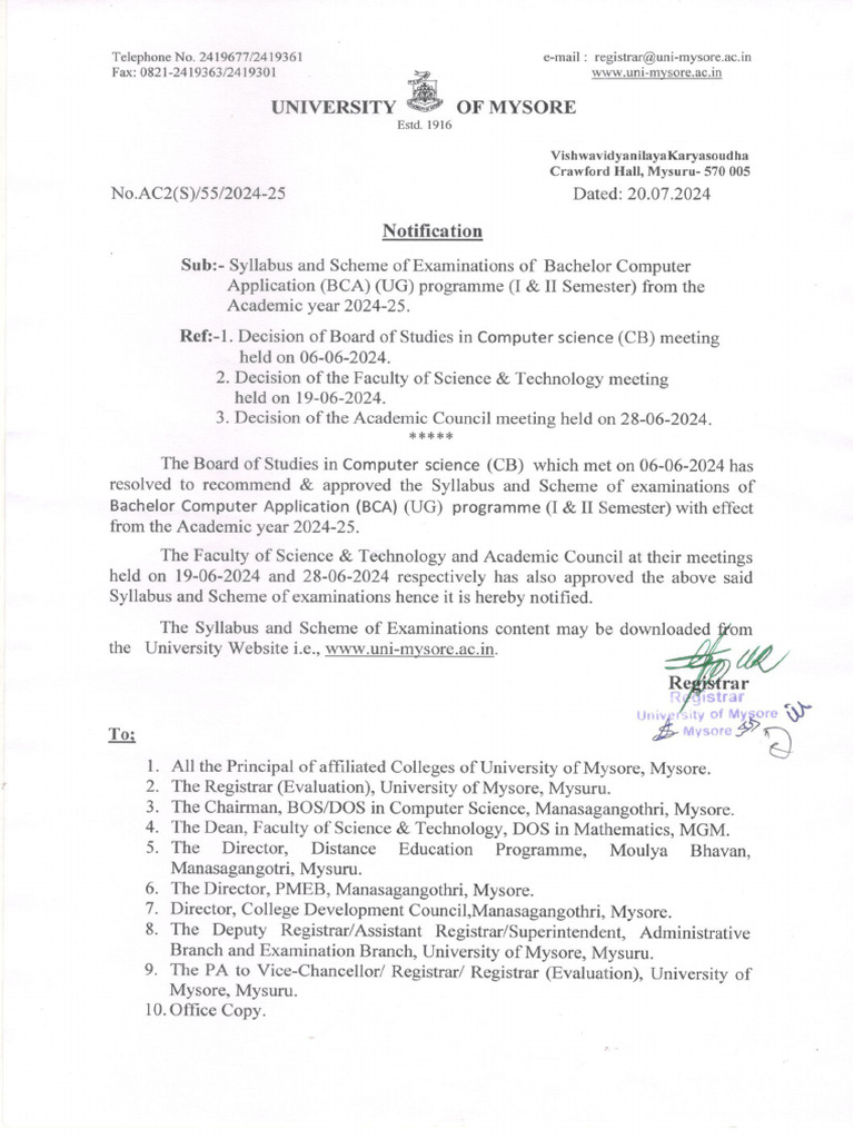 BCA 2024 Syllabus: Computer Applications | PDF | Scheduling (Computing ...