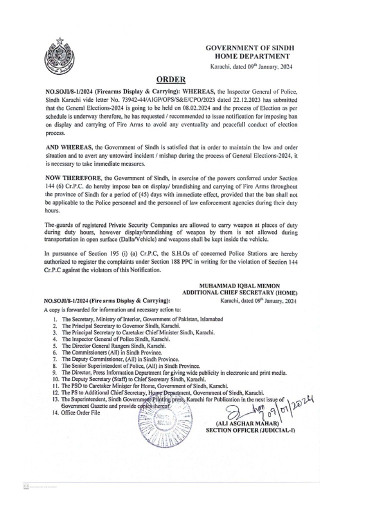 Implementation On Section 144 2024 | PDF