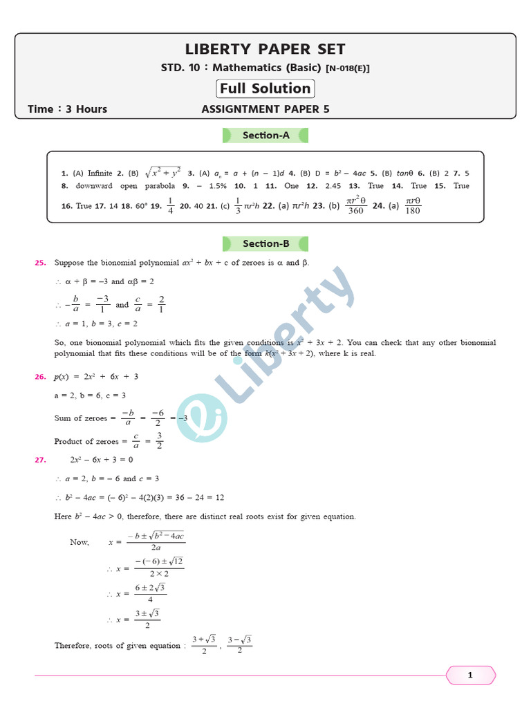 Liberty Assignment Papper 5 | PDF | Geometry | Elementary Mathematics