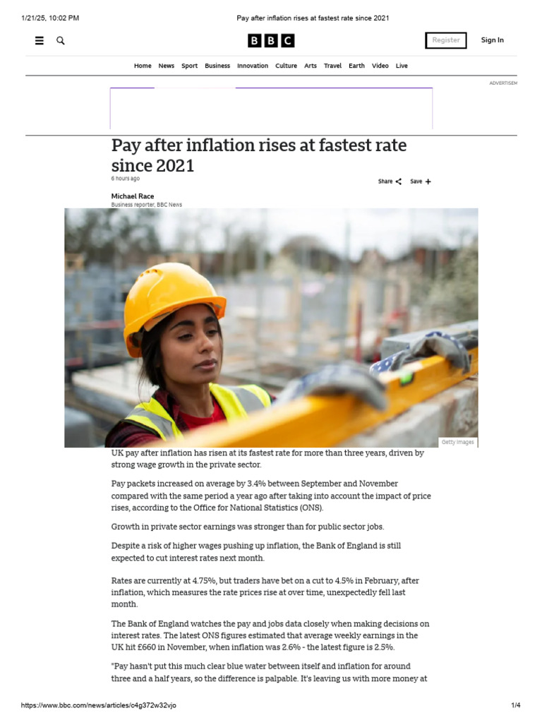 UK Pay Growth Surges Amid Inflation | PDF | Labour Economics | Inflation