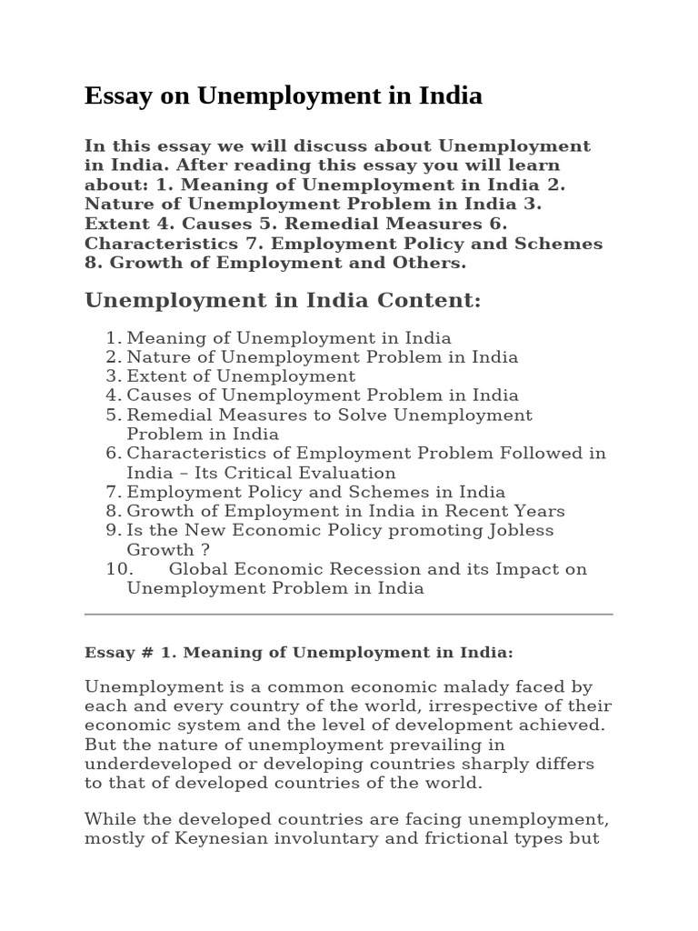 Unemployment Challenges in India | PDF | Unemployment | Employment