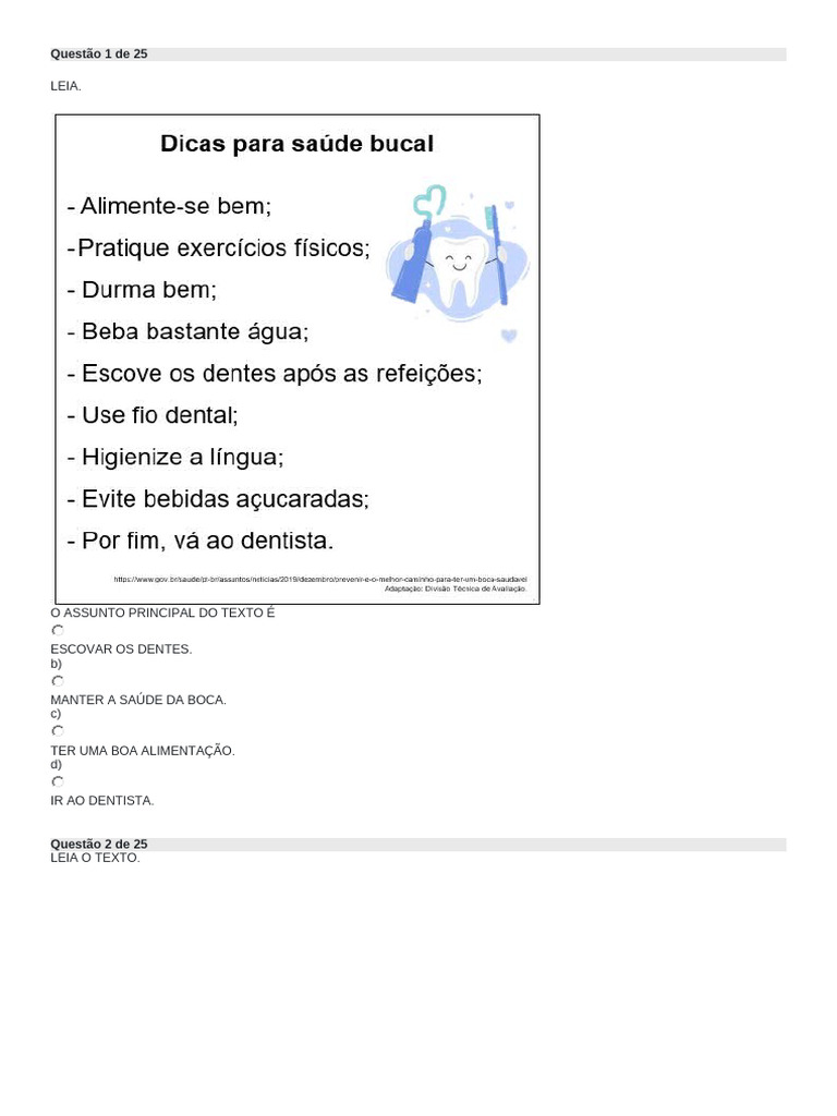 Questões de Compreensão de Texto e Saúde | PDF | Poluição