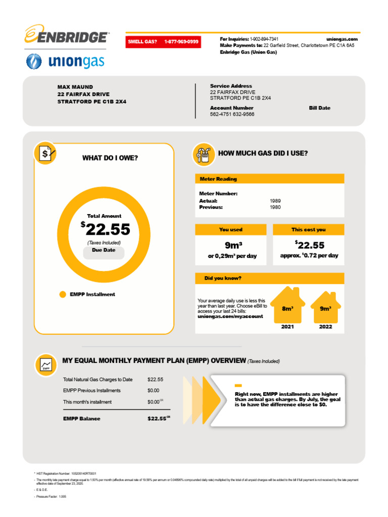 Union Gas Billing Overview and Payment Guide | PDF | Money