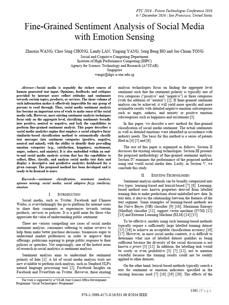 Fine-Grained Social Media Sentiment Analysis | PDF | Emotions | Social ...