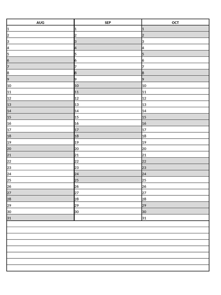 3 Month Calendar | PDF