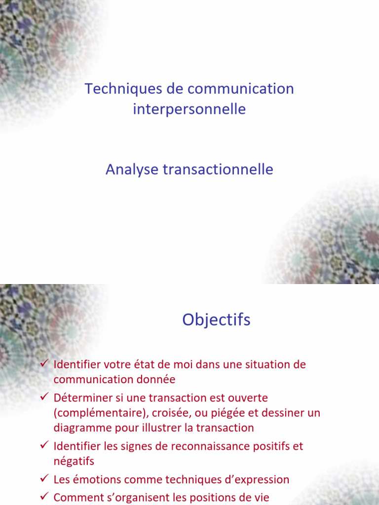 Techniques de communication interpersonnelle | PDF | la communication ...