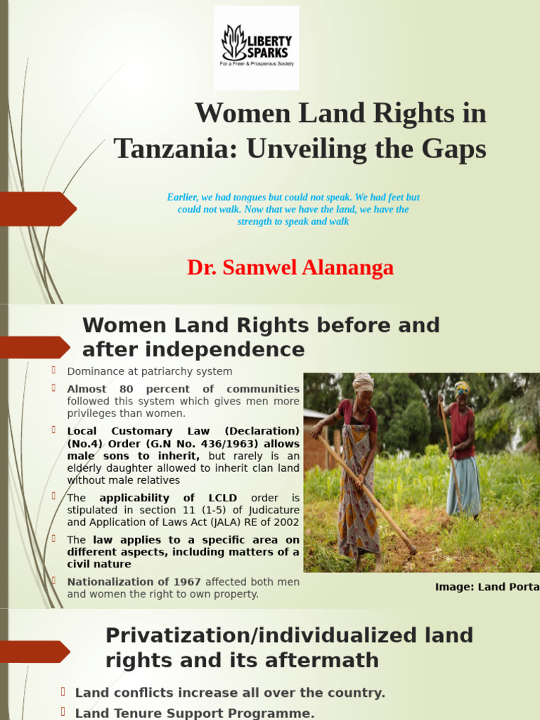 Women’s Land Rights in Tanzania: Gaps & Progress | PDF | Gender Studies ...