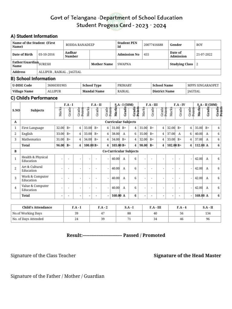 Student Performance Report for Class 2 | PDF | Access Control ...