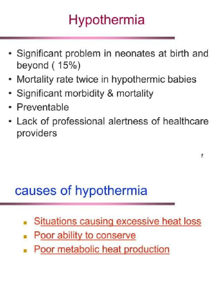 Neonatal Hypothermia | PDF