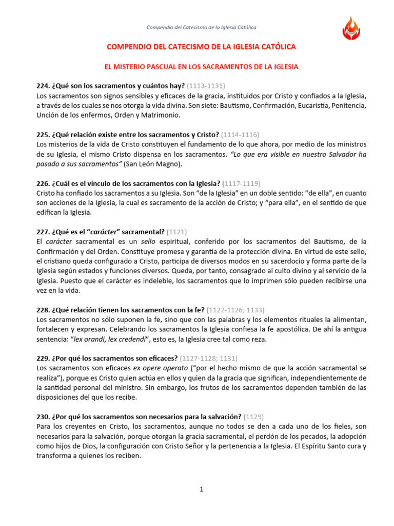 Sacramentos de la Iglesia Católica: Guía Completa | PDF | eucaristía ...