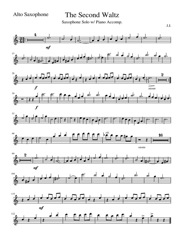 Second Waltz for Alto Saxophone | PDF
