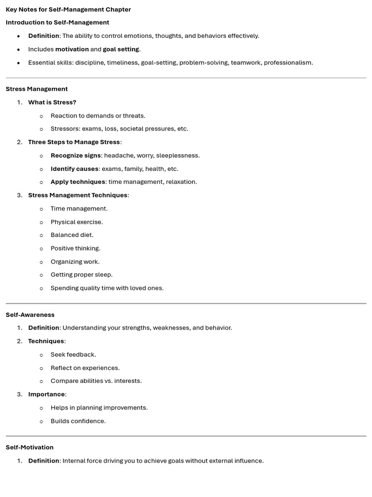 Key Notes for Self | PDF | Goal | Goal Setting
