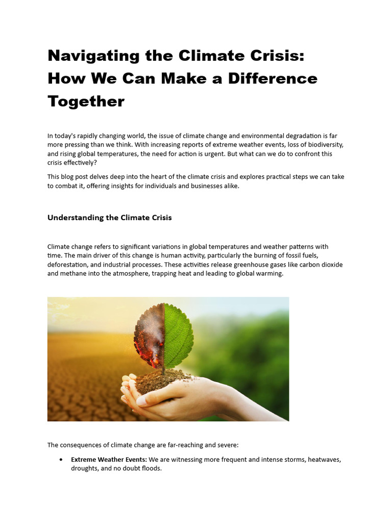 Navigating The Climate Crisis | PDF | Climate Change | Environmental Issues