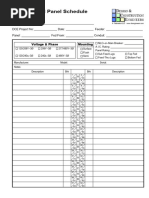 Electrical Panel Schedule Template | PDF