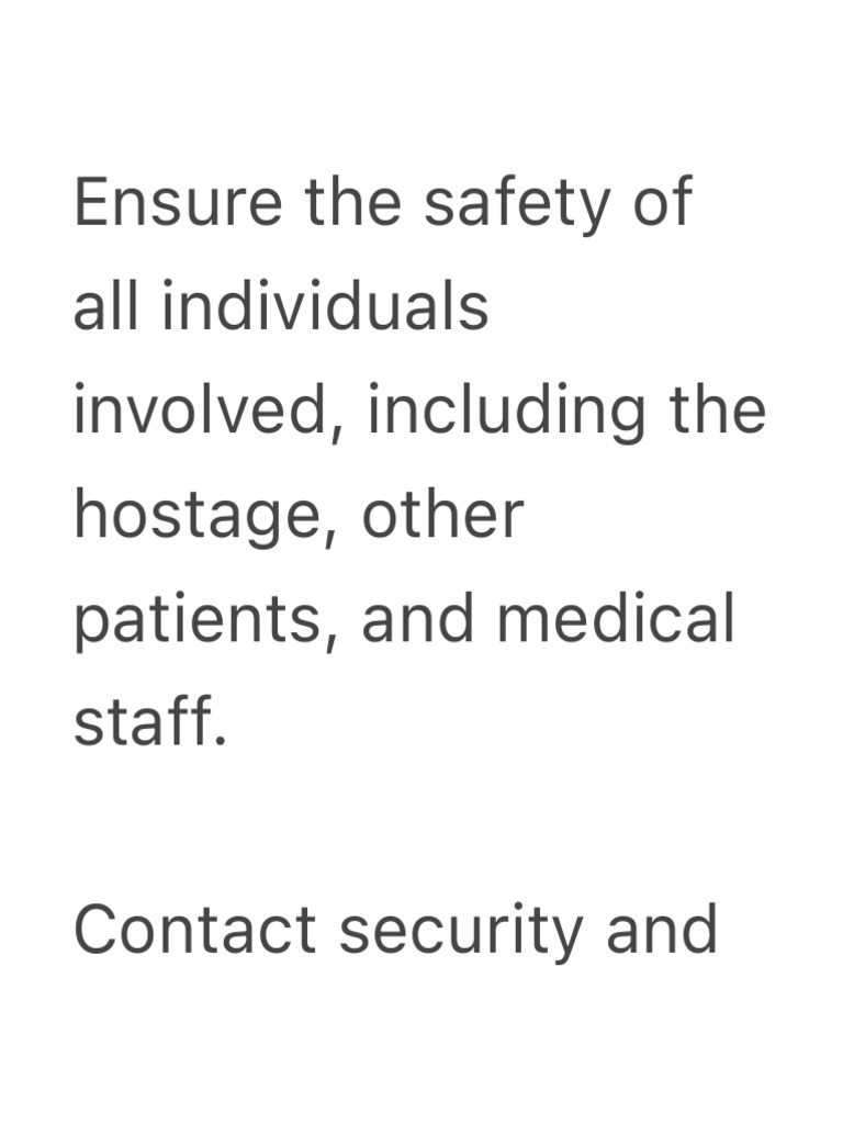 Hostage Protocols for Medical Staff | PDF