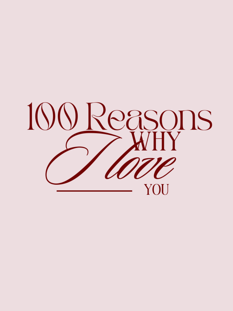 Minimal Pink Reason Why I Love You Notebook | PDF