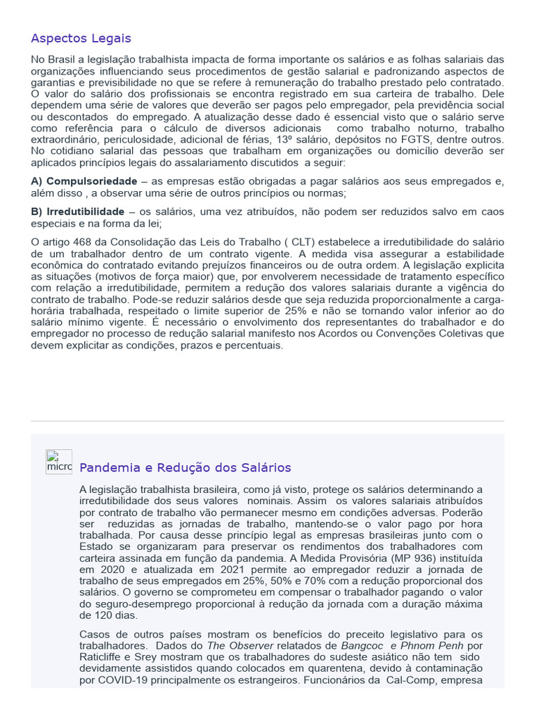 Aspectos Legais da Remuneração no Brasil | PDF | Salário | Gestão de ...