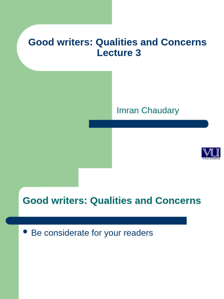 Lec - Good Writers - Qualities and Concerns (II) | PDF | Cognition