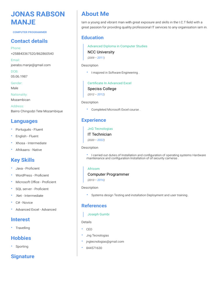 Joseph Rabson's IT Profile | PDF