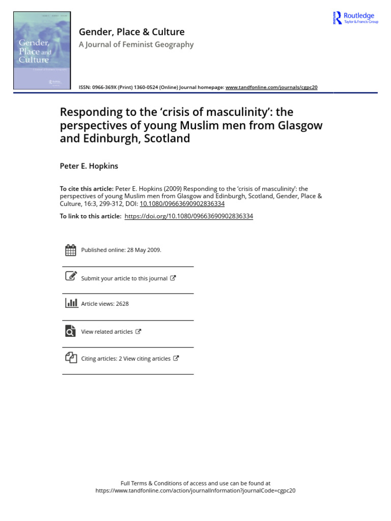 Responding To The Crisis of Masculinity The Perspectives of Young ...