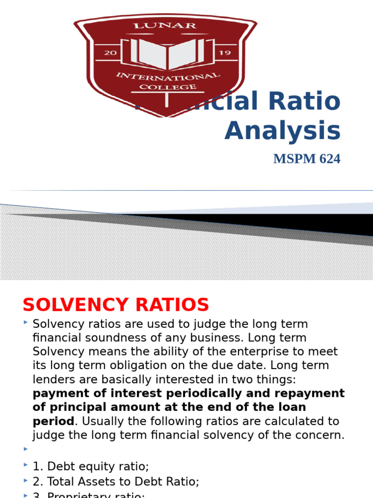 Understanding Solvency Ratios in Finance | PDF | Equity (Finance ...