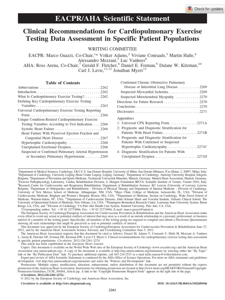 Cpet Aha 2012 | PDF | Heart Failure | Heart