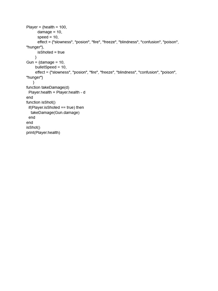 Game Code: Player & Gun Effects | PDF
