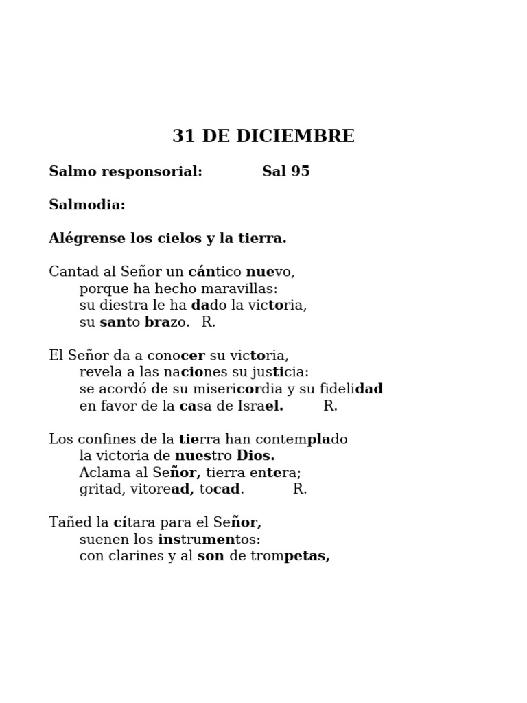 Salmo 95: Alabanza y Victoria de Dios | PDF