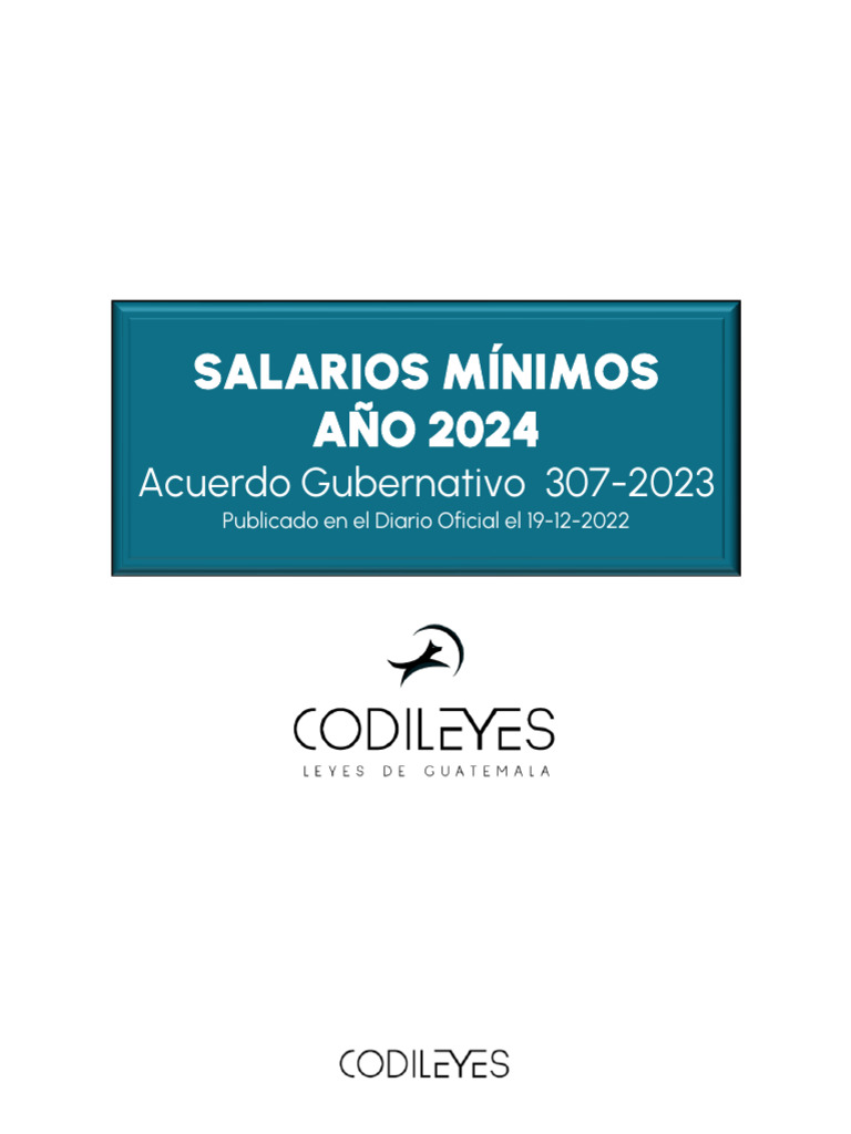 Salarios Mínimos Guatemala 2024 | PDF | Salario mínimo | Salario