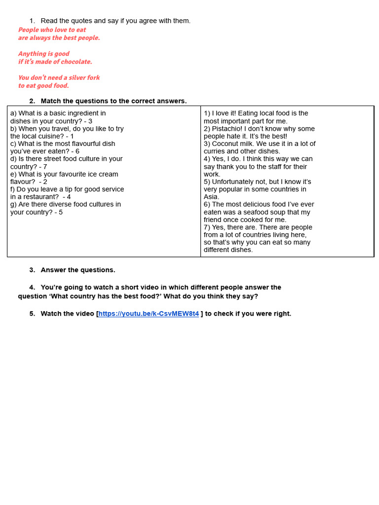 Food Quotes and Culinary Questions Guide | PDF | Cakes | Curry