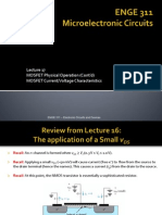 MOSFET Physical Operation (Cont'd) MOSFET Current/Voltage Characteristics