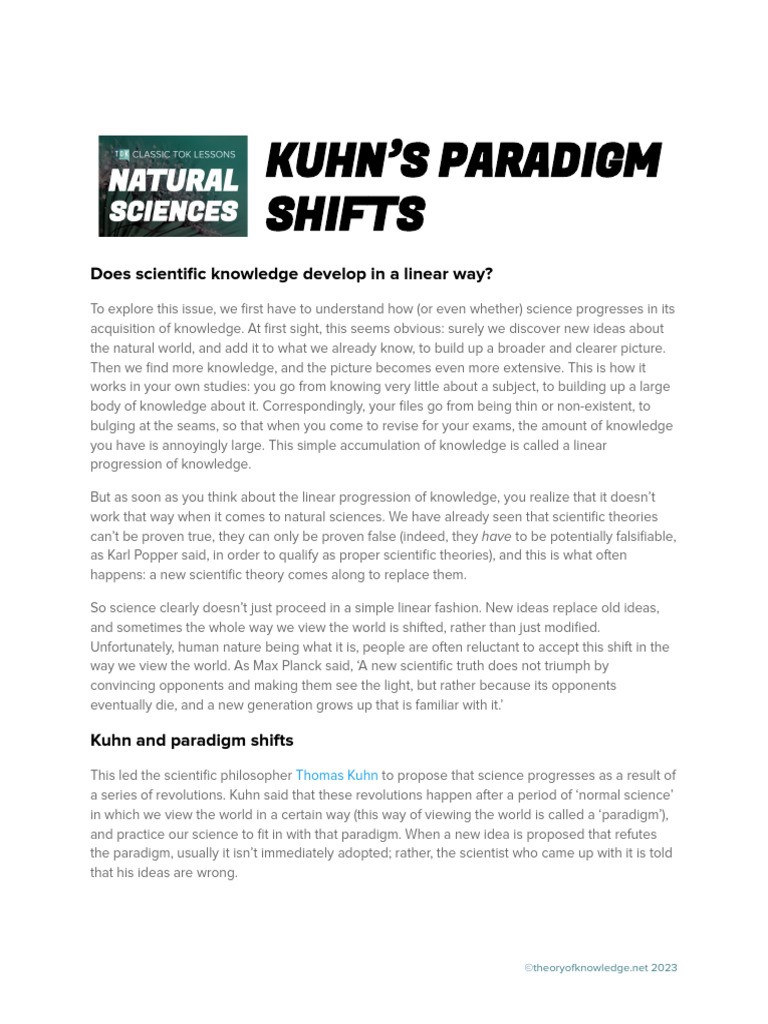 Understanding Kuhn's Paradigm Shifts | PDF | Paradigm | Science