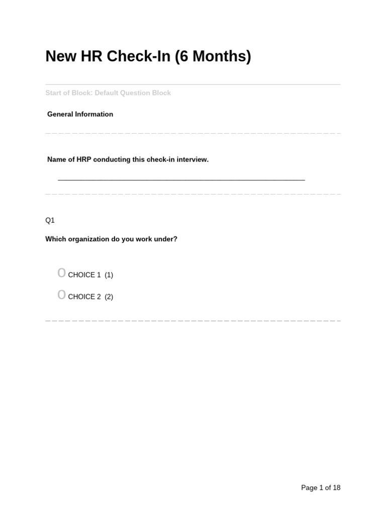 6-Month Employee HR Check-In | PDF | Social Psychology | Organizational ...