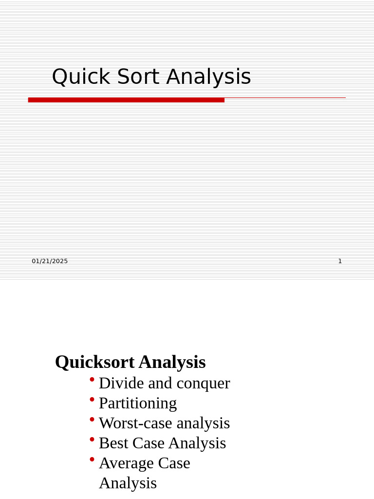 7. Quick Sort Analysis | PDF | Algorithms | Combinatorics