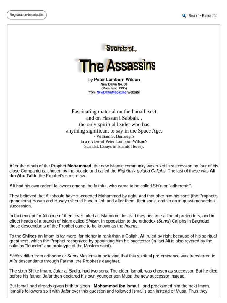 Secrets of the Ismaili Assassins | PDF | Isma'ilism | Shia Islam