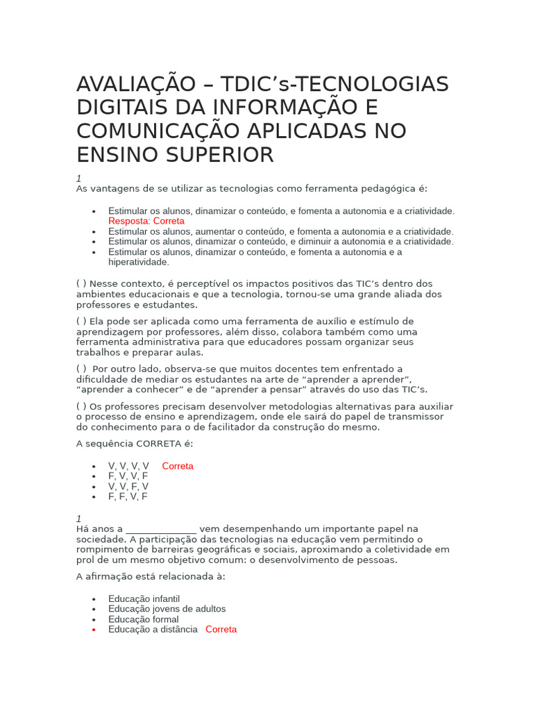 Vantagens e Desafios das TICs na Educação | PDF | Aprendizado | Pedagogia