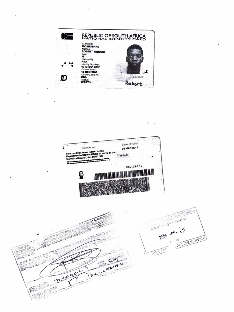 South African National ID Card Details | PDF