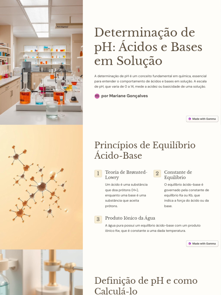 Determinação de pH em Ácidos e Bases | PDF | Ácido | Ph