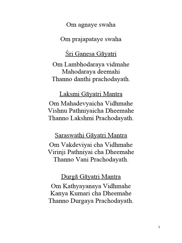 Yajna Mantras For Offering | PDF | Hindu Texts | Gender And Hinduism