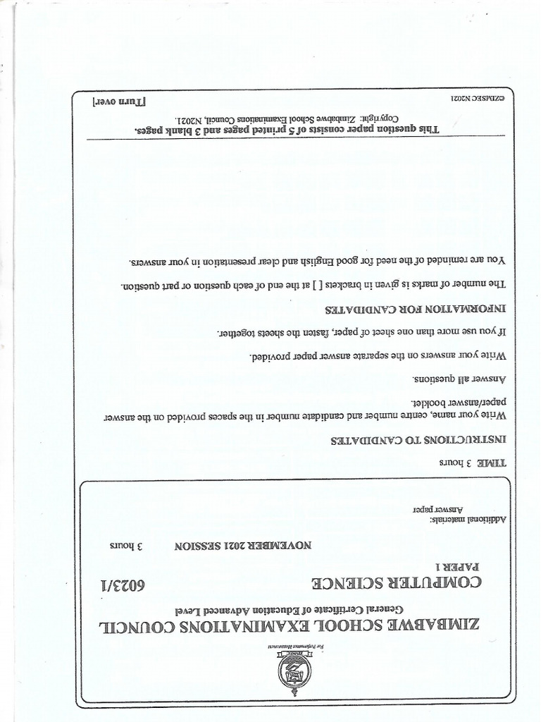 ZIMSEC Computing 2021 1 | PDF