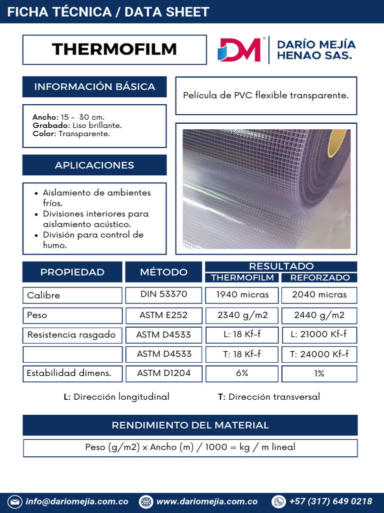 Ficha Técnica de Thermofilm Transparente | PDF | Etanol | Materiales