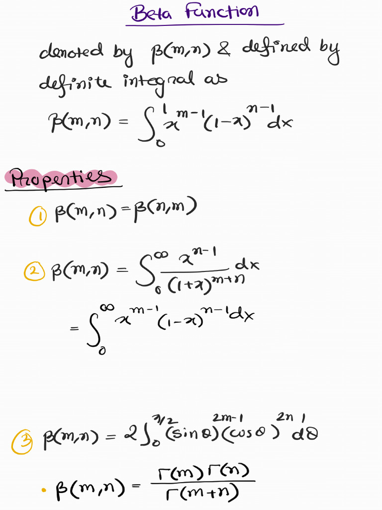 Gamma and Beta Function | PDF