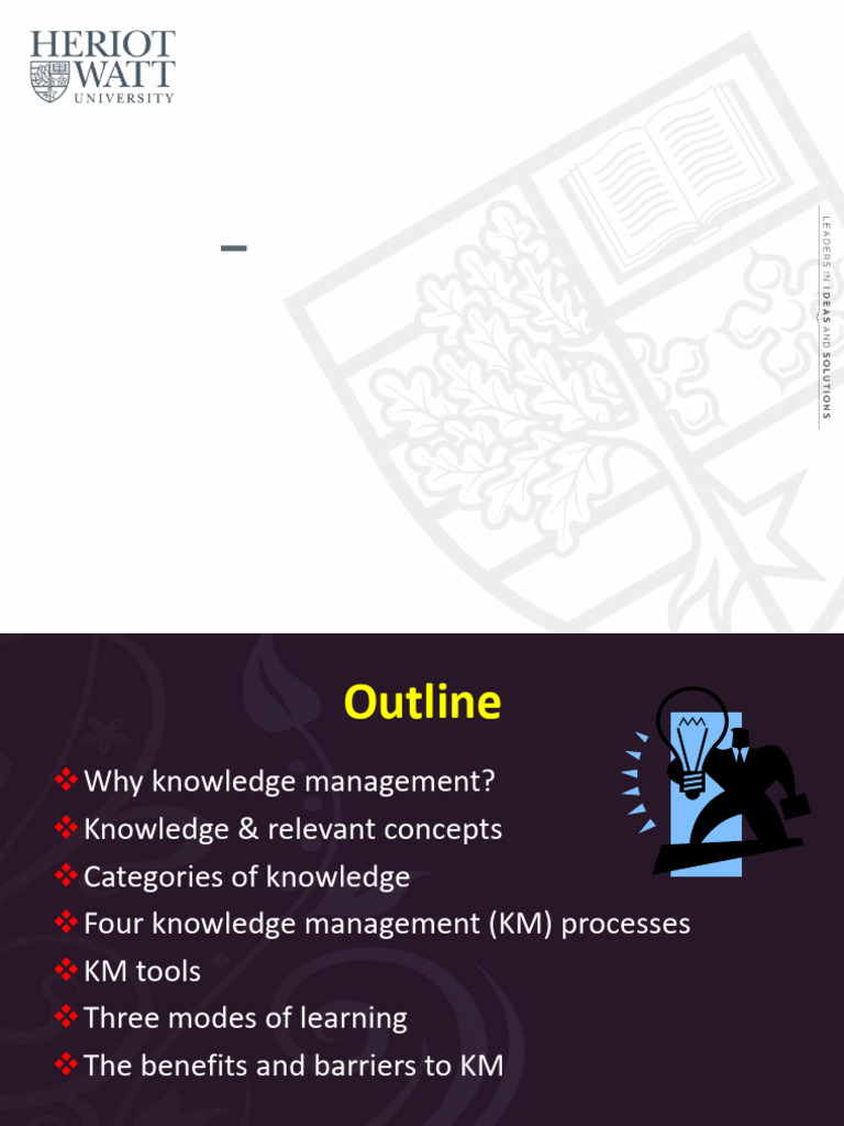 Lecture 8 KM HWU - 2022 v3 | PDF | Knowledge Management | Knowledge