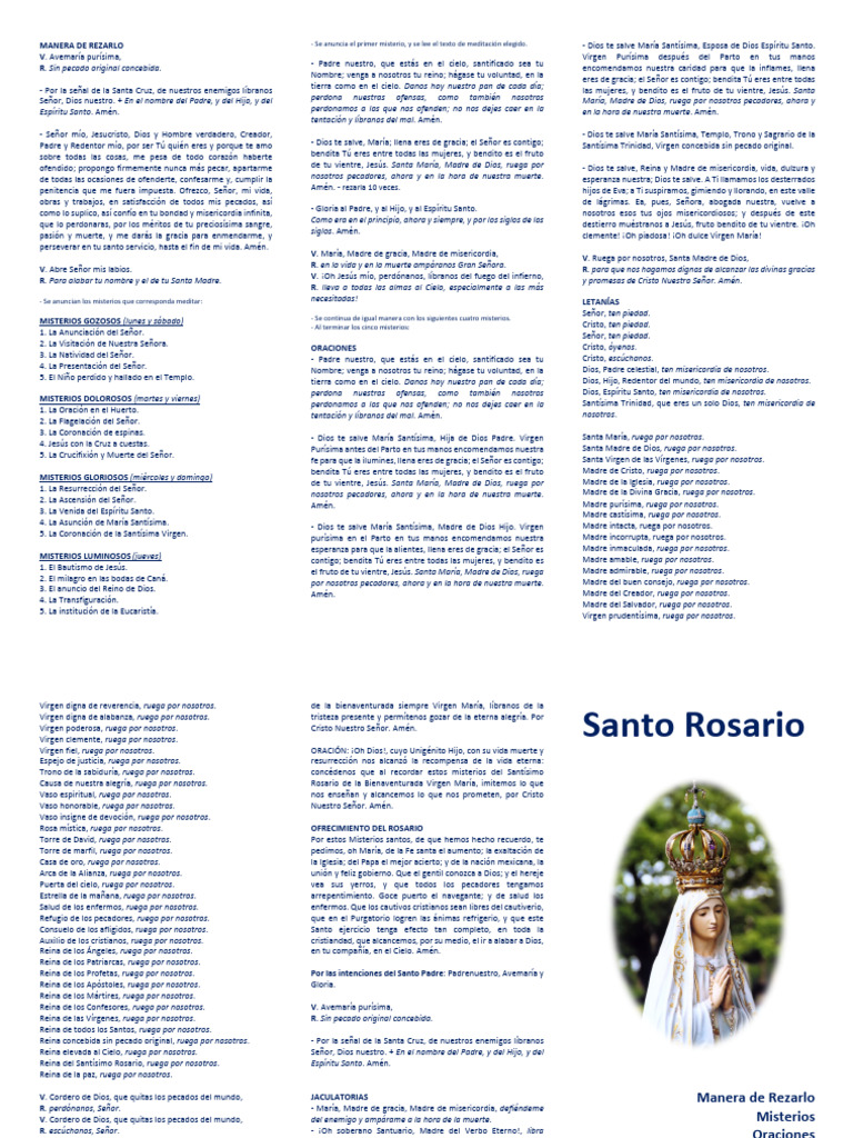 Triptico SantoRosario | PDF | María, madre de Jesús | Cristo (título)